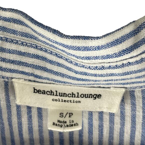 BeachLunchLounge Collection Micro Stripe Tunic SZ SM Cotton/Linen EUC💗 - Picture 2 of 8